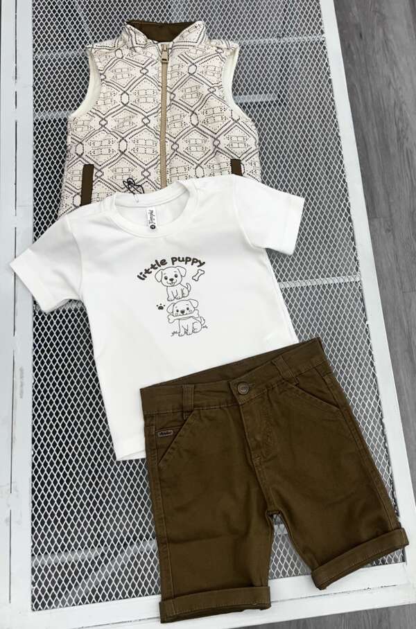 Conjunto 3 Piezas Chaleco+Bermuda+Camiseta