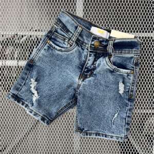 Bermuda Jeans Destroyer Azul Claro