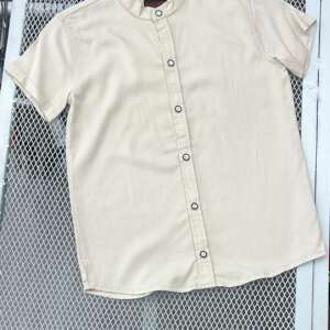 Camisa Sin Cuello Oriental Blanco