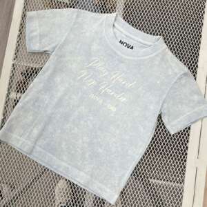 Camiseta Acid Wash Azul Claro